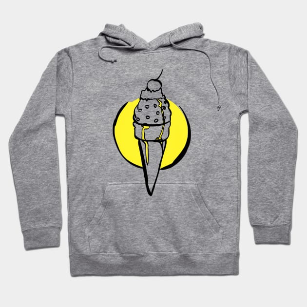 Ice Cream (Yellow) Hoodie by @akaluciarts